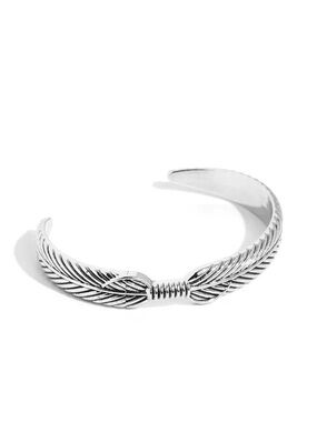 Silver Feather Cuff Bracelet